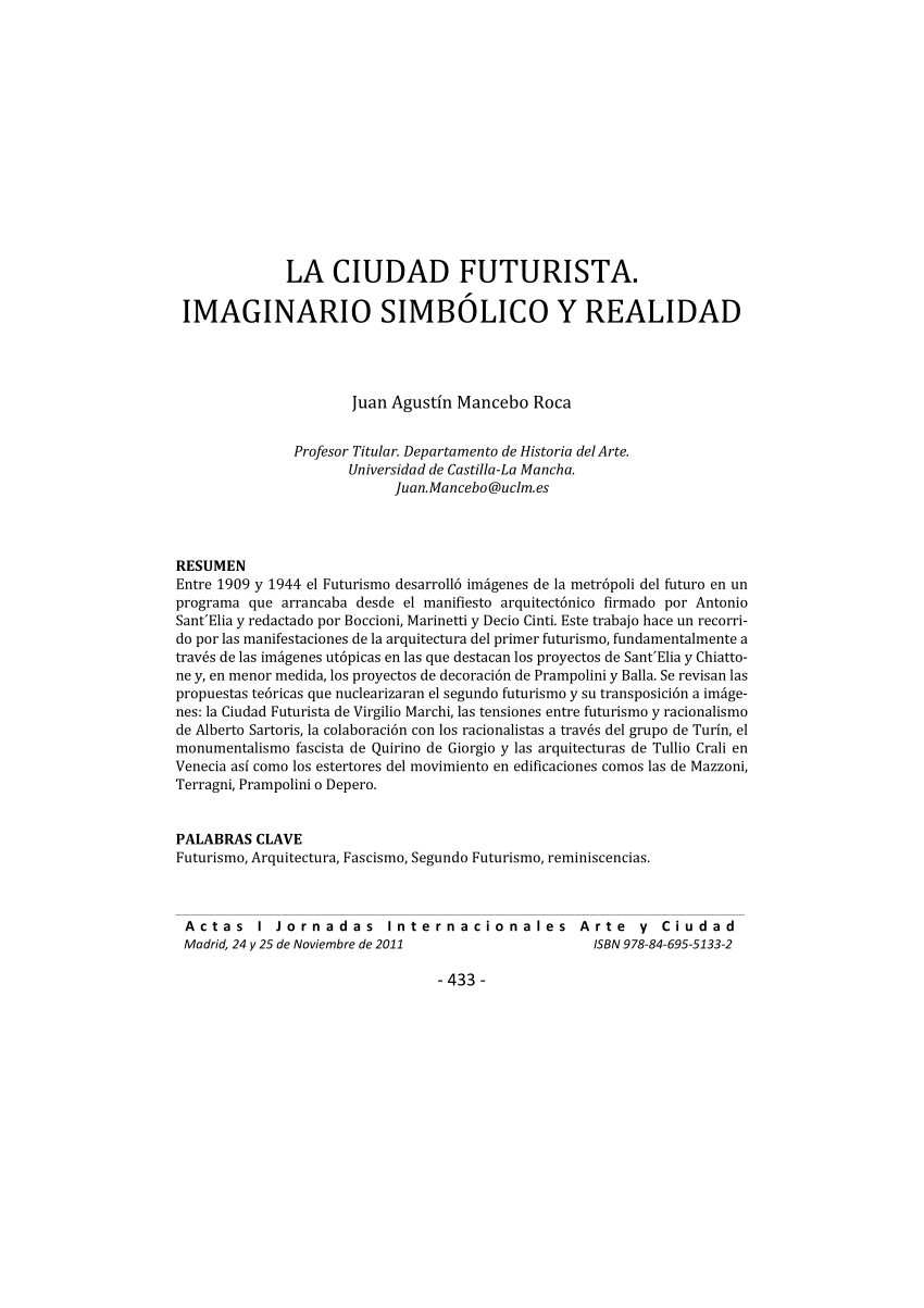 PDF) LA CIUDAD FUTURISTA. IMAGINARIO SIMBÓLICO Y REALIDAD