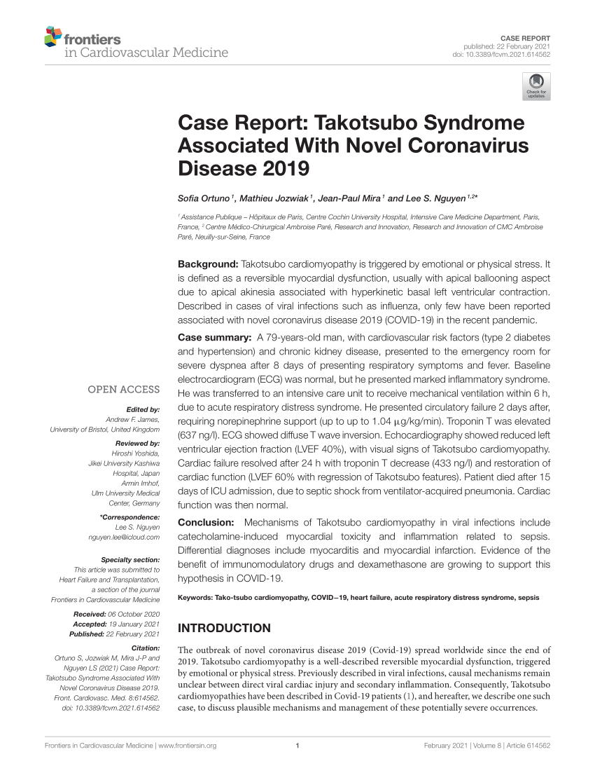 Frontiers  Novel Imaging and Genetic Risk Markers in Takotsubo Syndrome