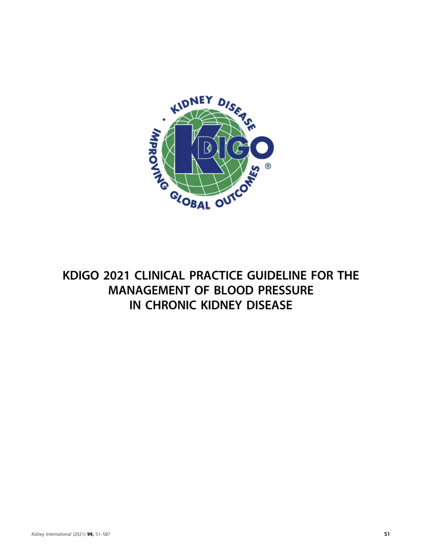 (PDF) KDIGO 2021 Clinical Practice Guideline for the Management of ...
