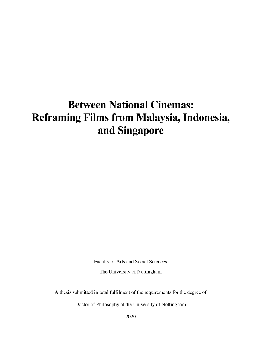 PDF) Between national cinemas: reframing films from Malaysia 