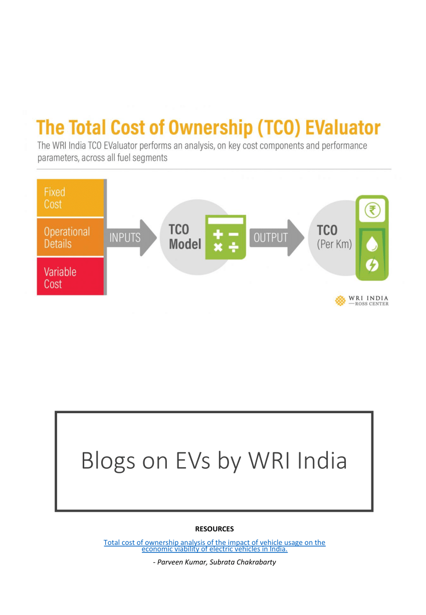 (PDF) Total cost of ownership of electric vehicles Implications for