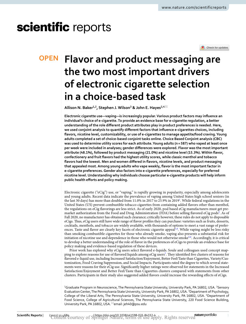 PDF Flavor and product messaging are the two most important