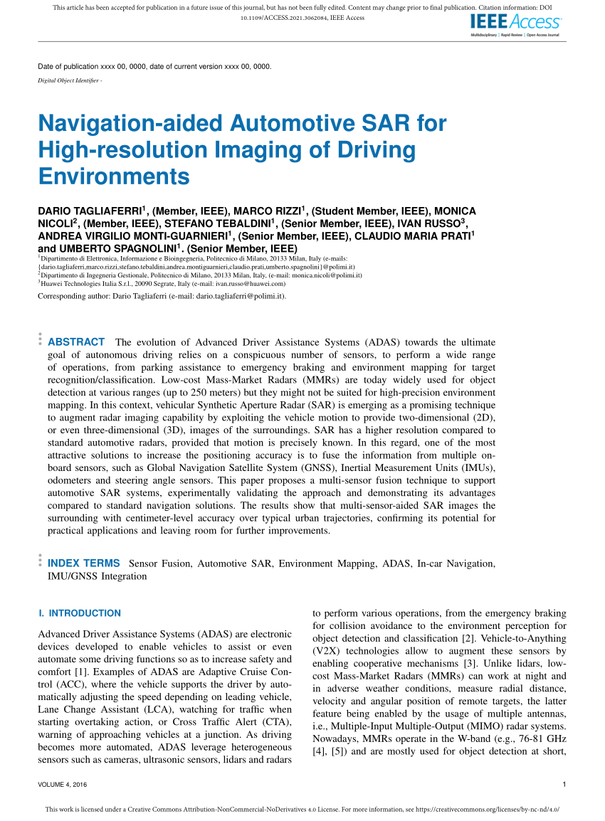 PDF) Navigation-Aided Automotive SAR for High-Resolution Imaging ...