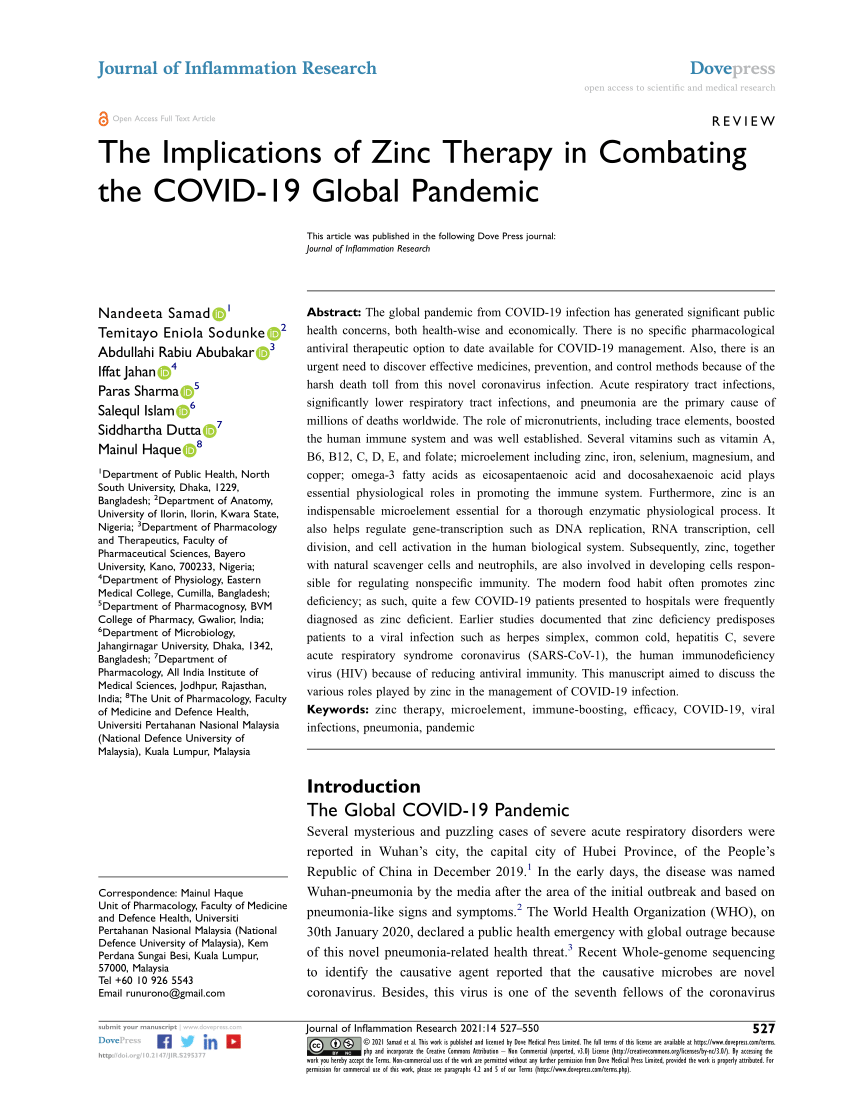 PDF) f jir-295377-abstract-the-implications-of-zinc-therapy-in 