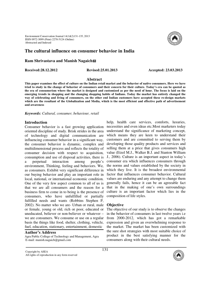 case study on consumer behaviour in india