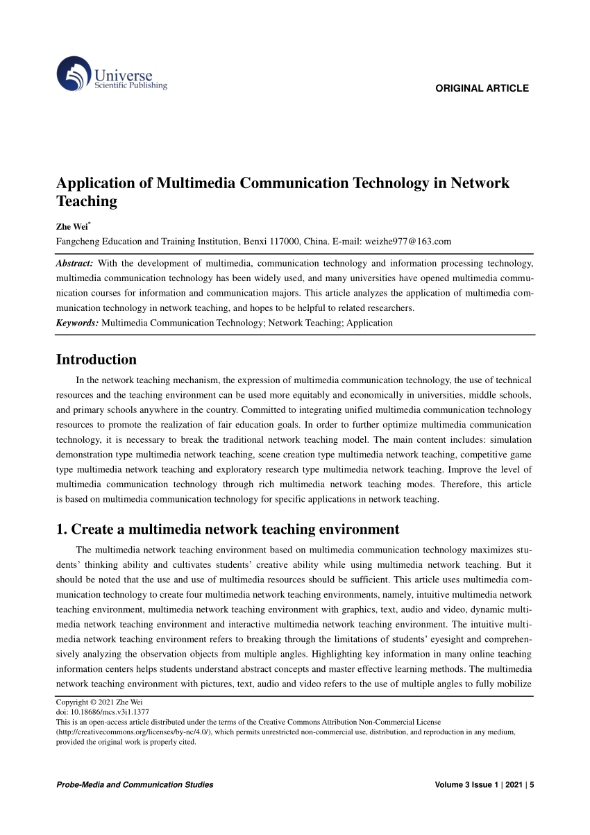 research paper on multimedia communication