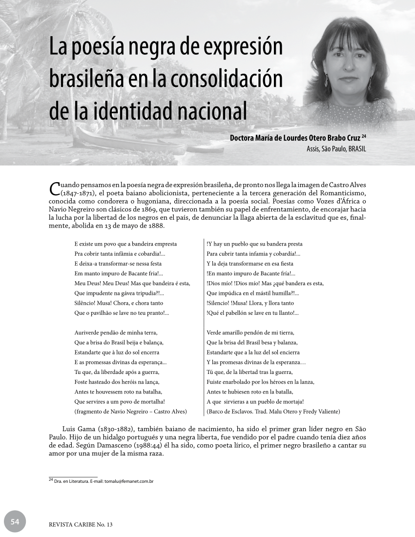 PDF) La poesía negra de expresión brasileña en la consolidación de la  identidad nacional