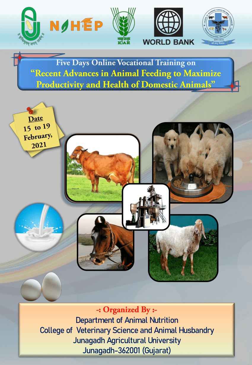 PDF) Five Days Online Vocational Training Programme on Recent Advances in  Animal Feeding to Maximize Productivity and Health of Domestic Animals