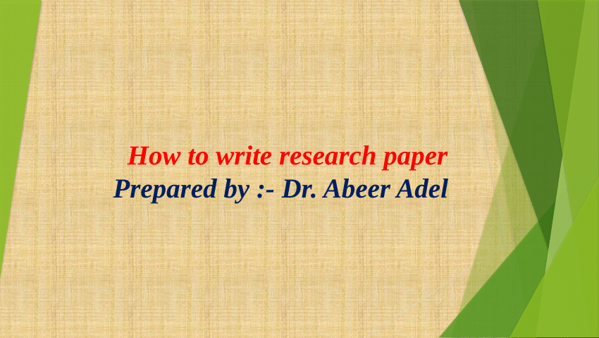 write the research paper