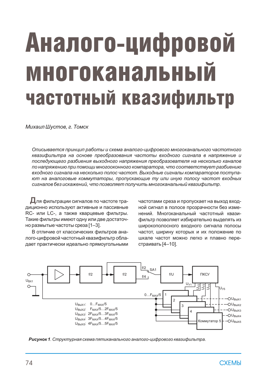 Pdf Shustov M A Analog Digital Multichannel Frequency Quasi Filter Radiolotsman 21 1 2 P 74 77 Shustov M A Analogo Cifrovoj Mnogokanalnyj Chastotnyj Kvazifiltr Radiolocman 21 1 2 S 74 77