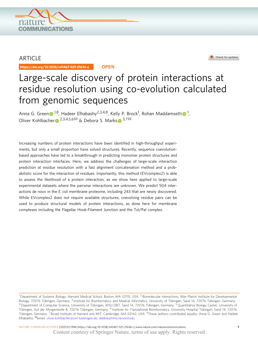 Coevolution at the proteome scale - Institute for Protein Design