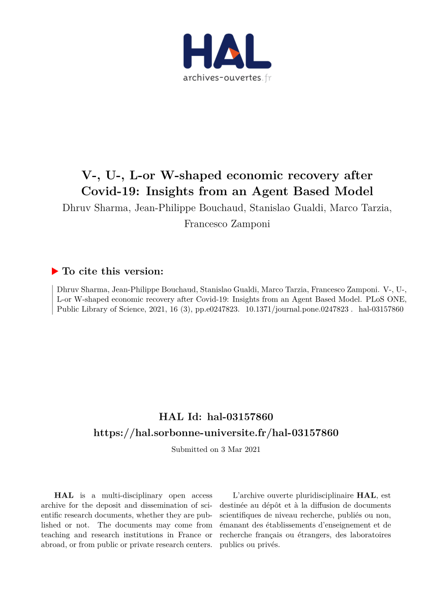 Pdf V U L Or W Shaped Economic Recovery After Covid 19 Insights From An Agent Based Model