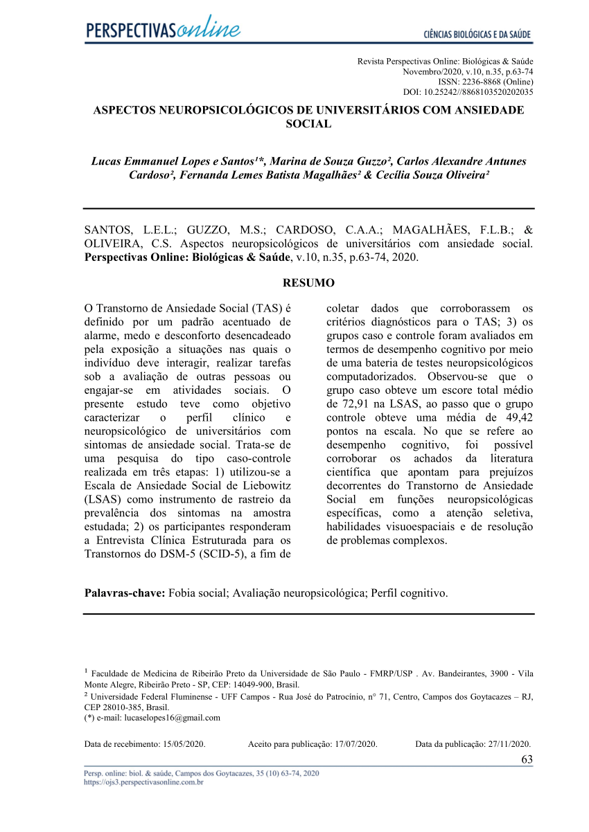 Teste de Ansiedade, PDF, Ansiedade