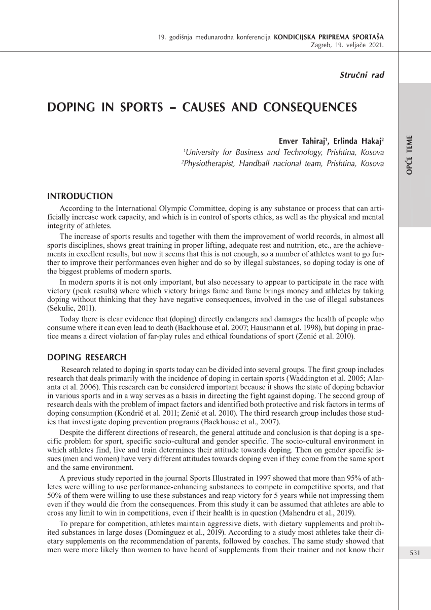 sports doping research essay