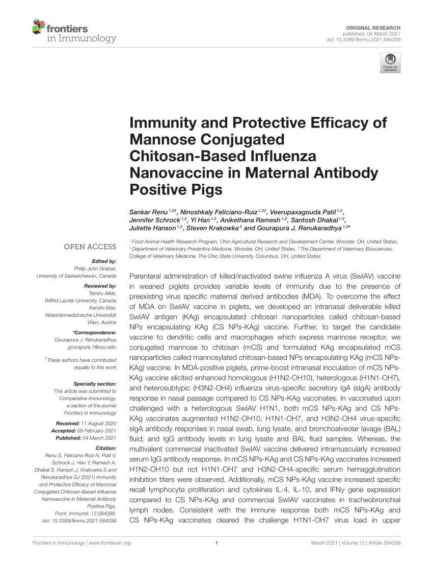 Differential Immune Responses and Protective Efficacy 