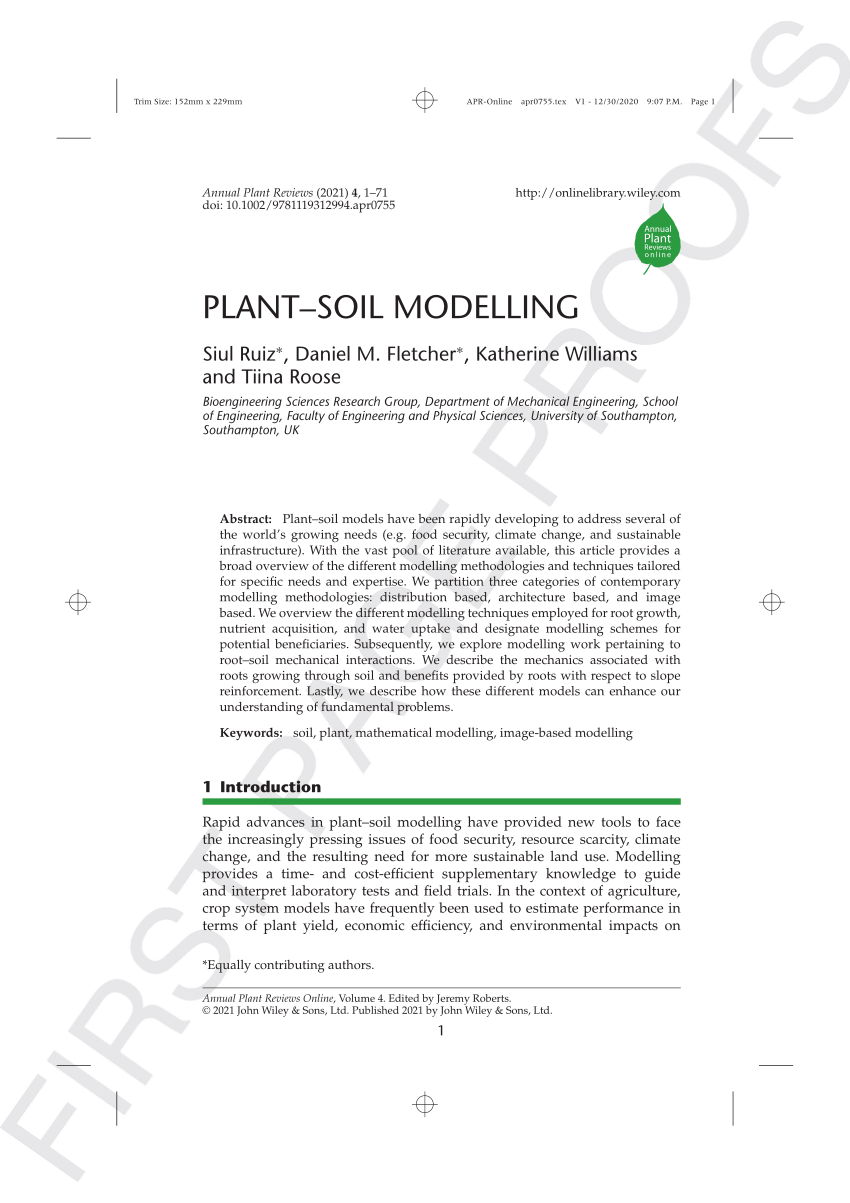 PDF) Plant–Soil Modelling