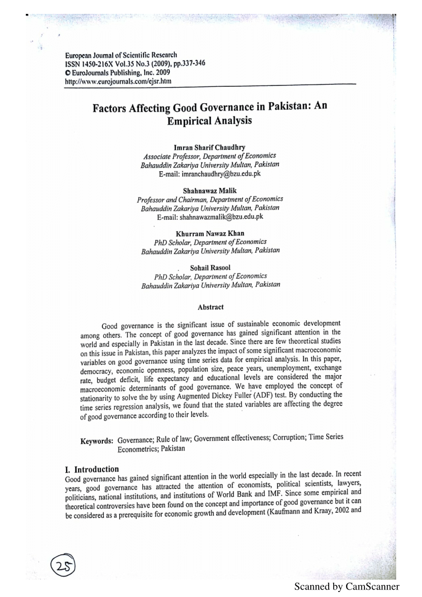 good governance in pakistan essay pdf