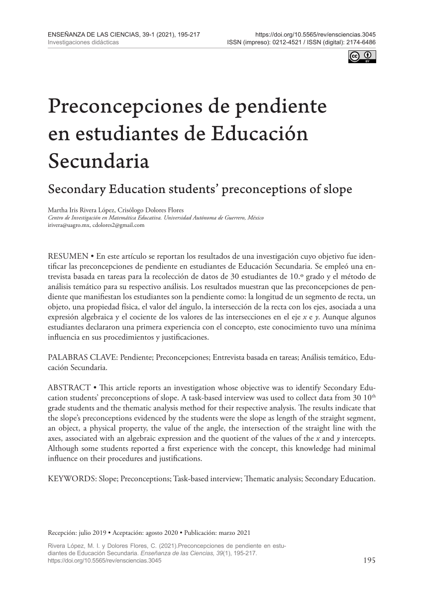 (PDF) High School Students' Prejudices About Slope |: Find the door