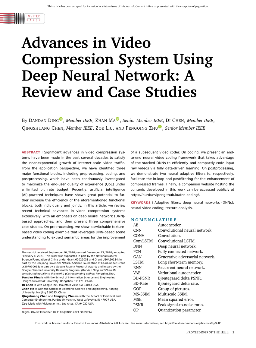 literature review of deep network compression
