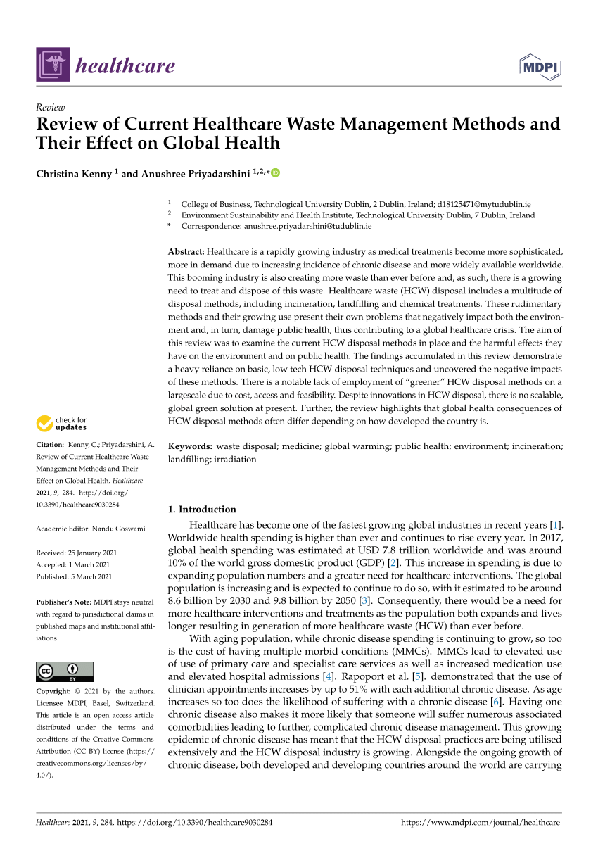 healthcare waste dissertation