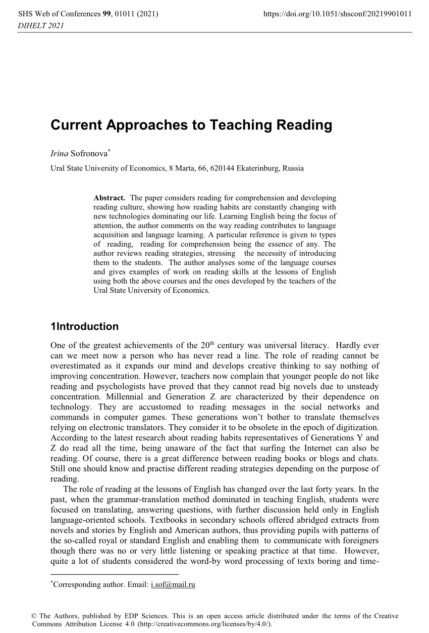 research into teaching reading