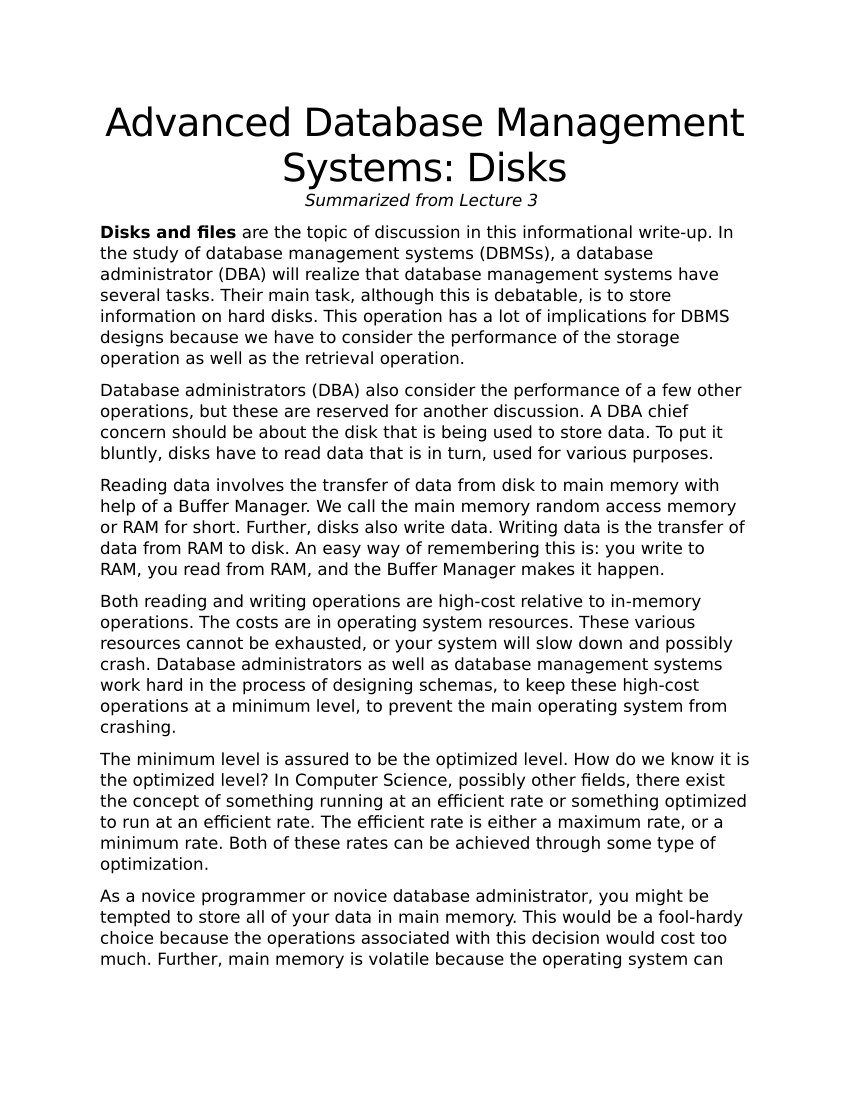 advanced database management system pdf