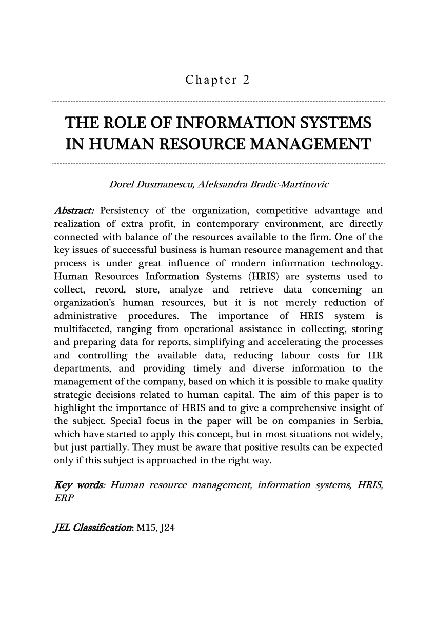human resource information system thesis