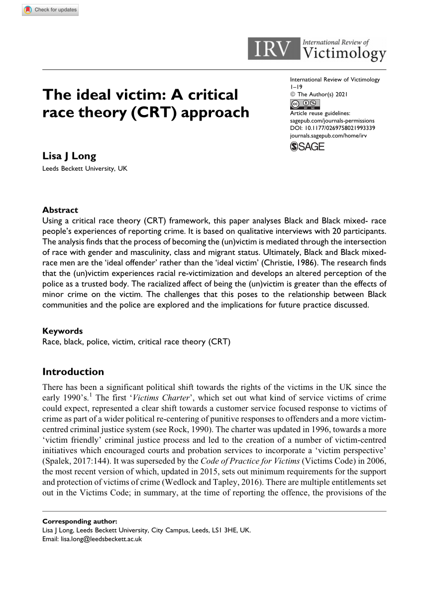 critical analysis using crt approach