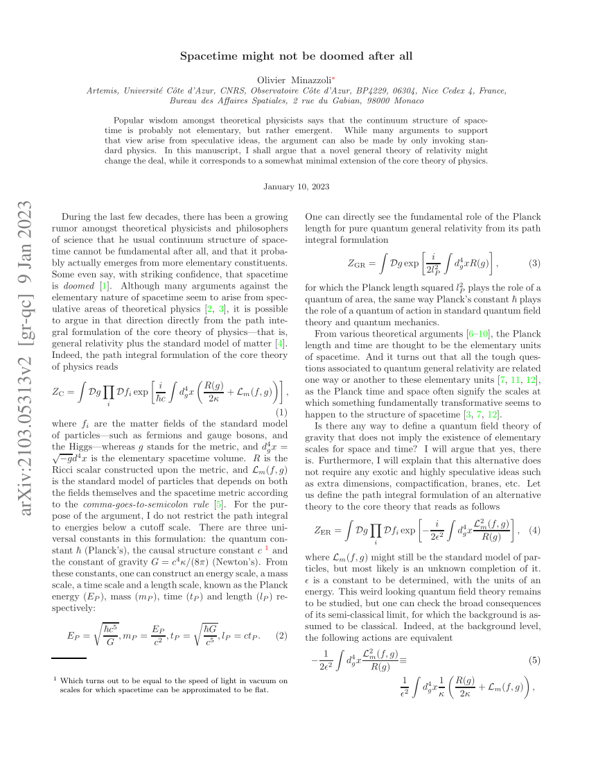 Pdf Spacetime Might Not Be Doomed After All