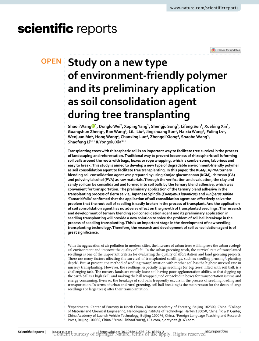 PDF) Study on a new type of environment-friendly polymer and its 