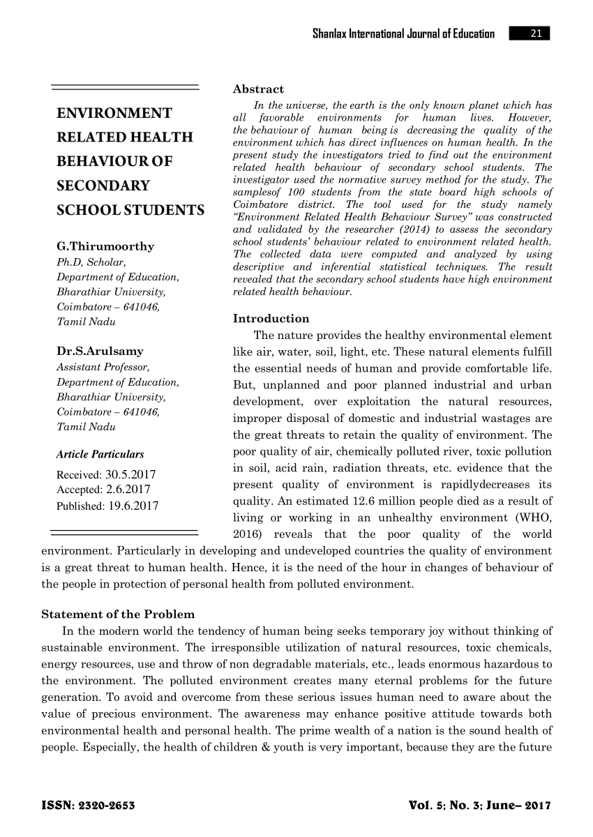 pdf-environment-related-health-behaviour-of-secondary-school-students