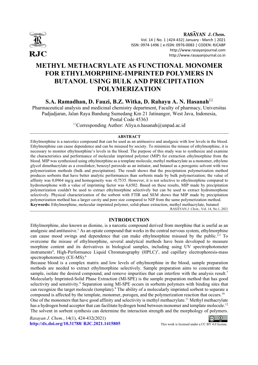 Commonly used initiators for MIP synthesis  Download Table