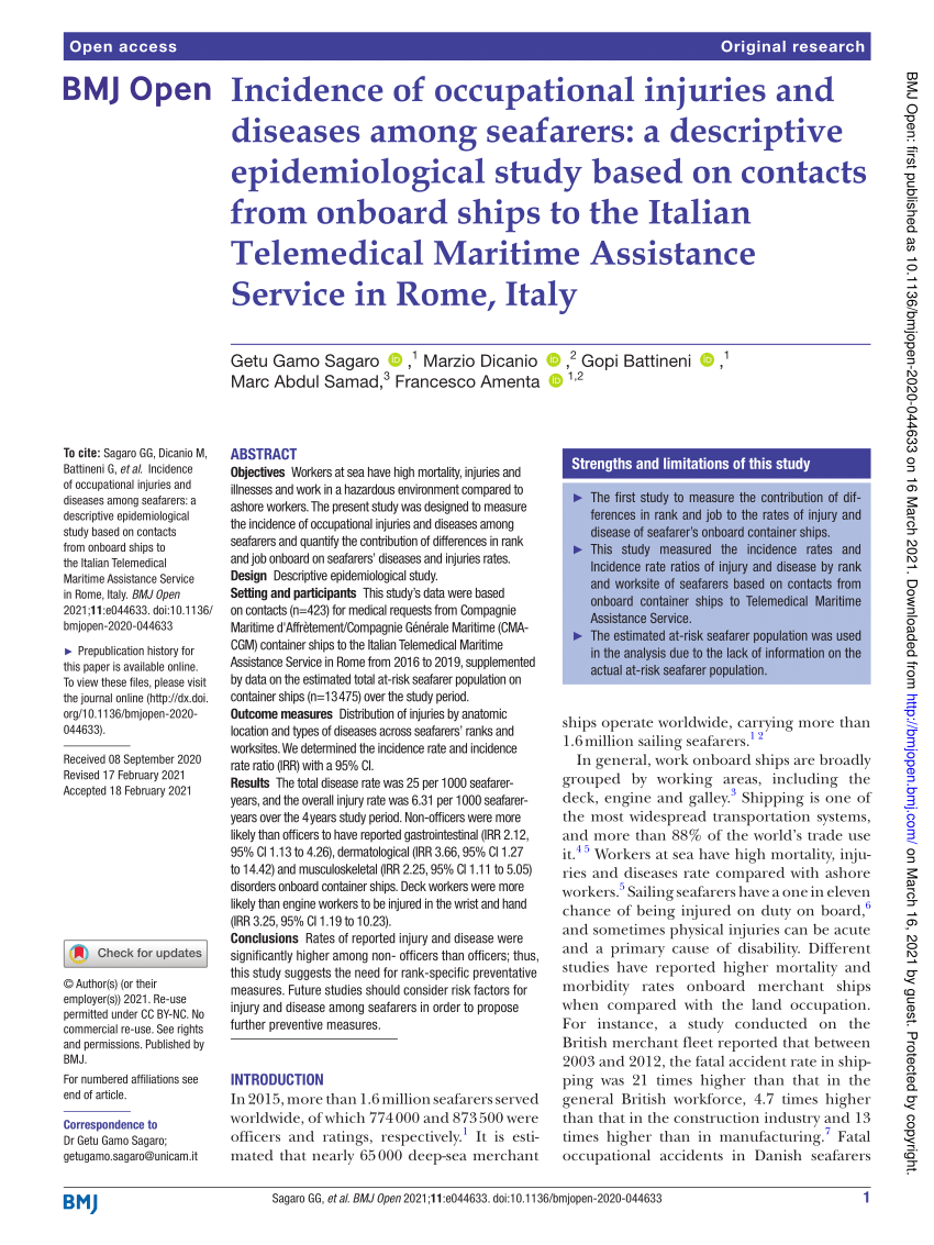 pdf-incidence-of-occupational-injuries-and-diseases-among-seafarers-a-descriptive