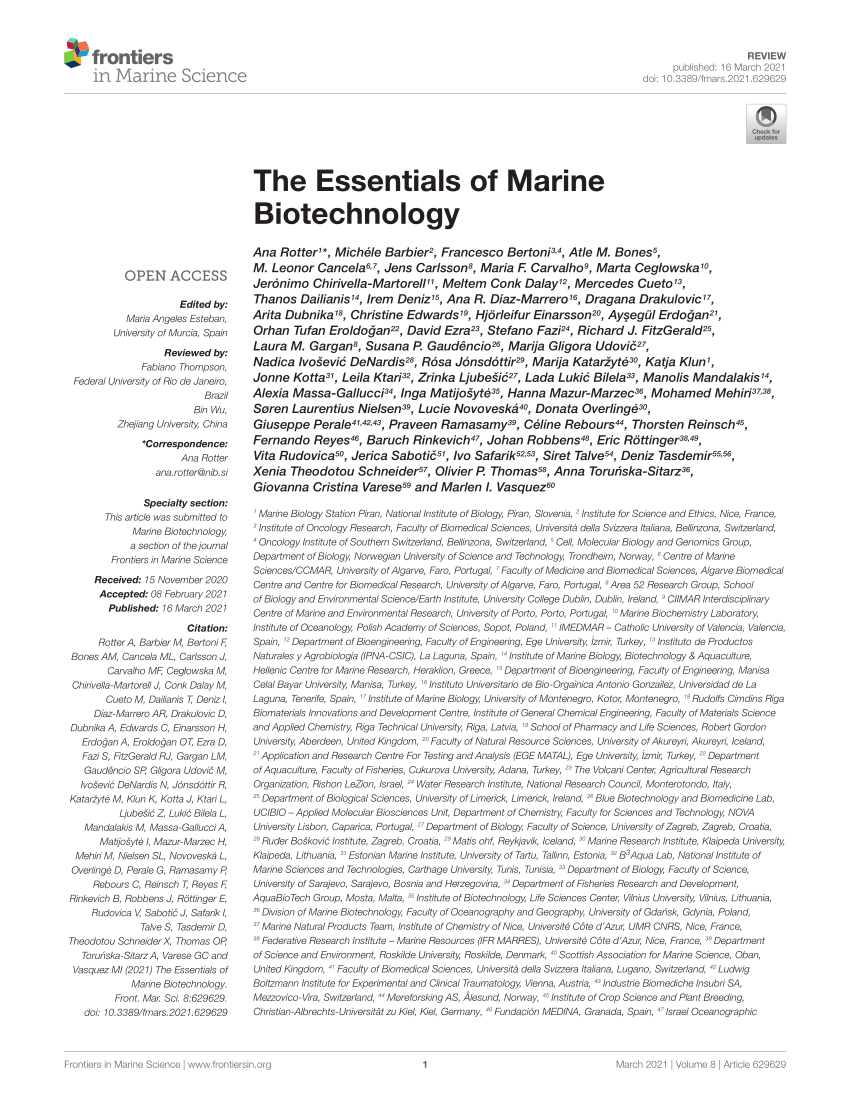 (PDF) The Essentials of Marine Biotechnology