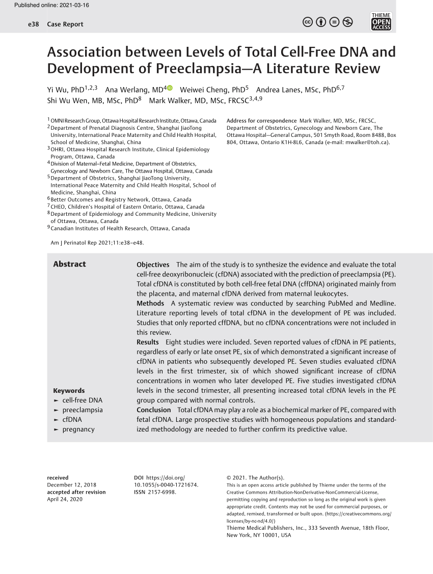 literature review on preeclampsia