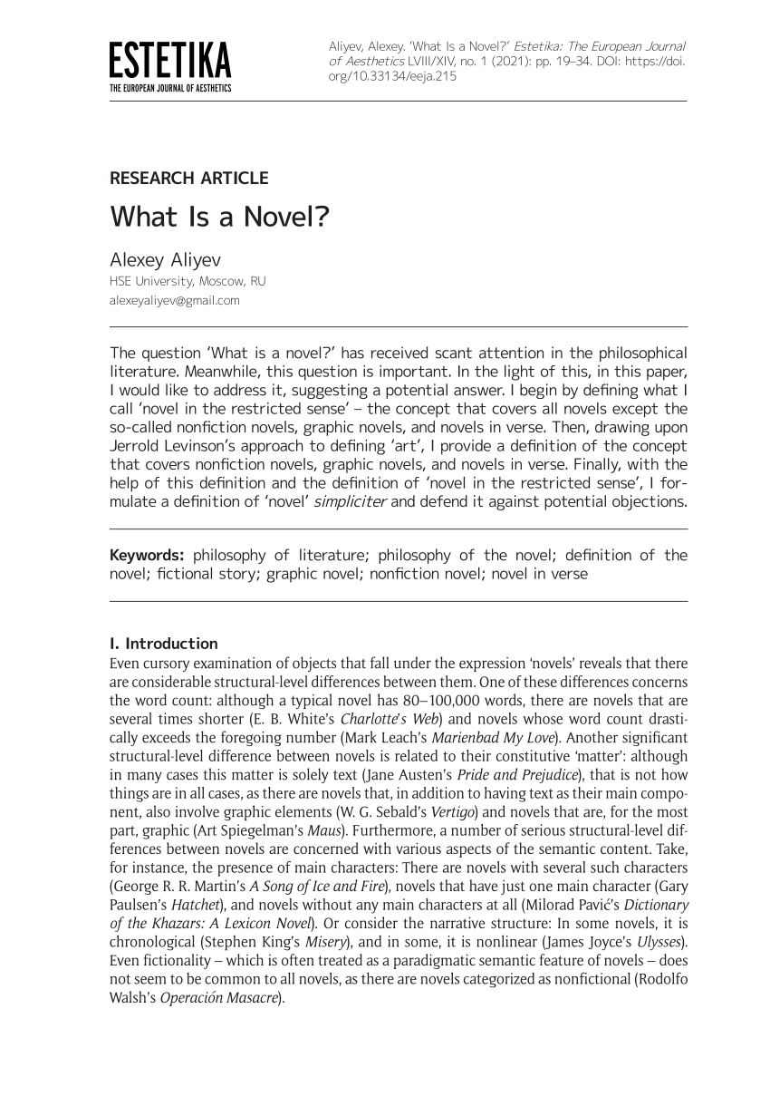research papers on novels