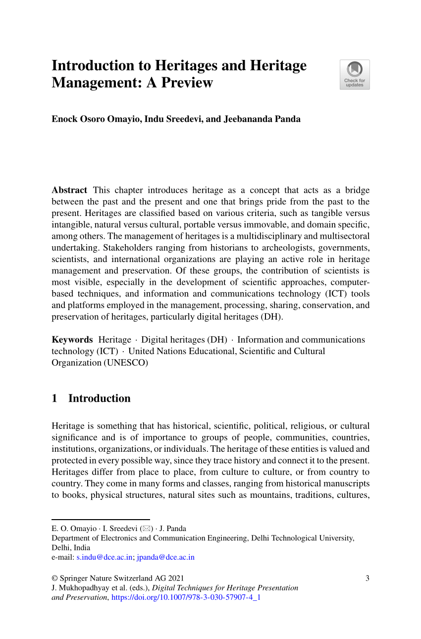 heritage management thesis pdf