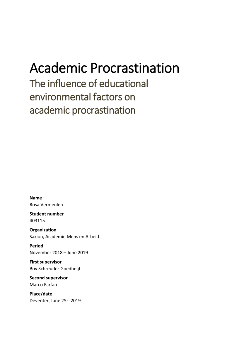 research paper topics for procrastination