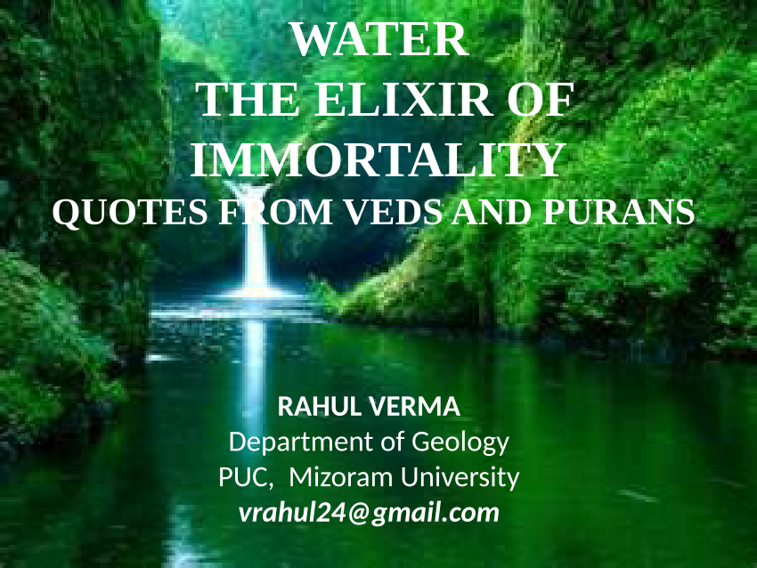 essay on water elixir of life
