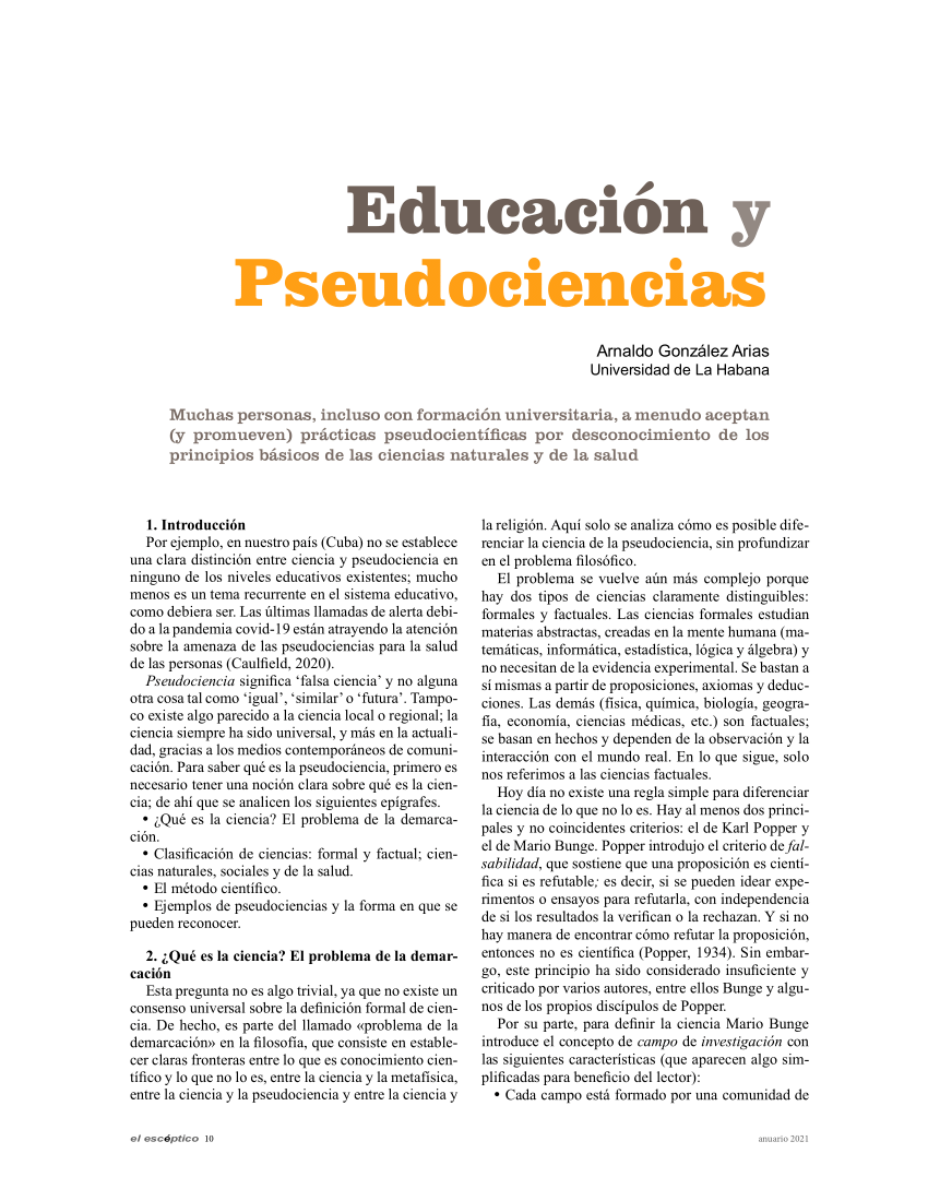 navegación Caprichoso Mus PDF) EDUCACIÓN Y PSEUDOCIENCIA