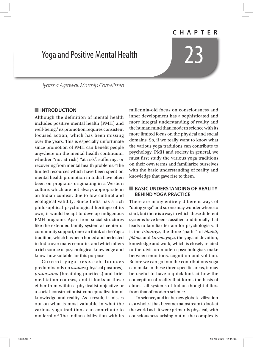 research paper on yoga and mental health