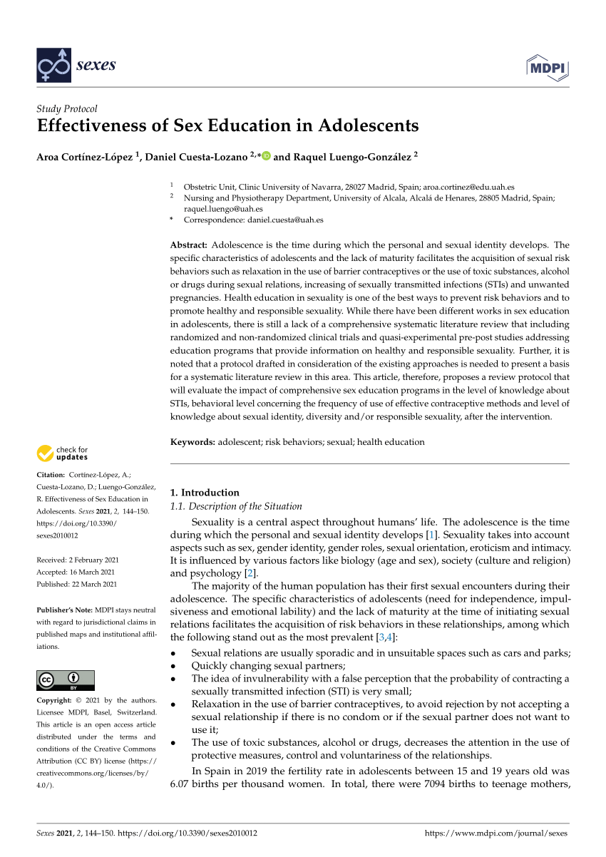 effectiveness of sex education research paper