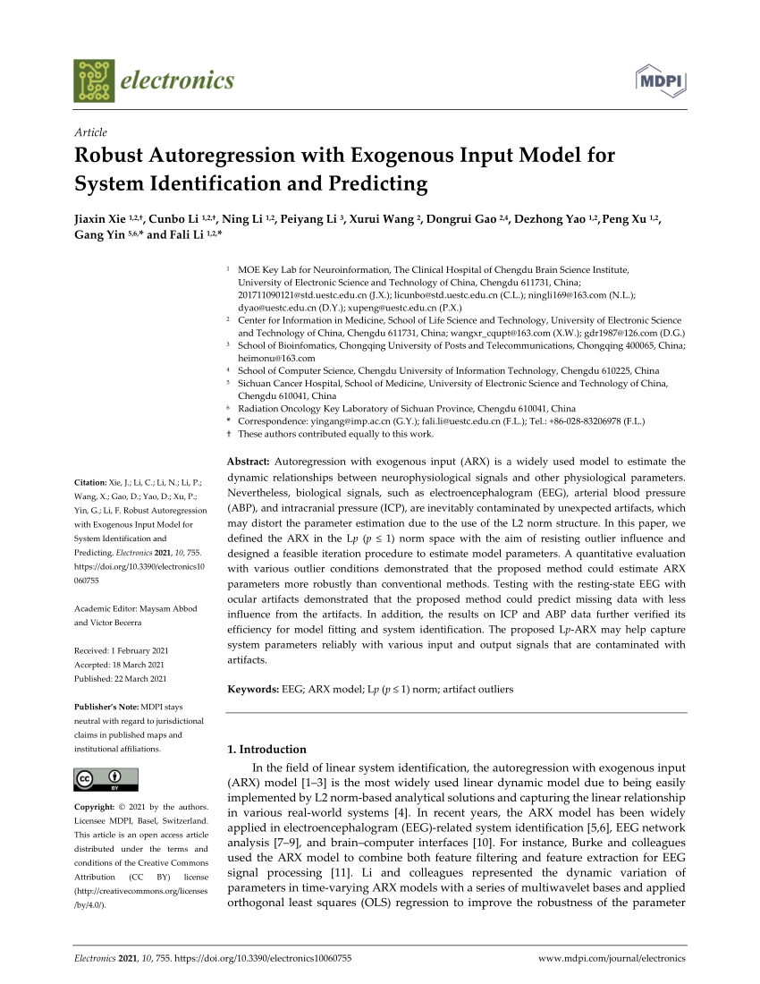 Pdf Robust Autoregression With Exogenous Input Model For System Identification And Predicting