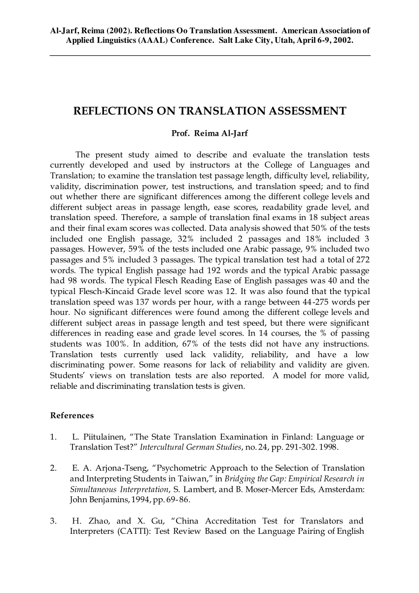 research papers on translation theory