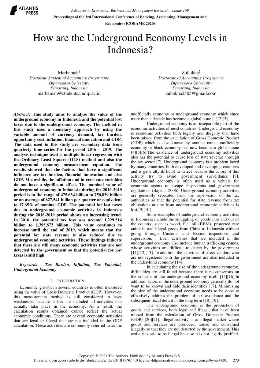 research paper on underground economy