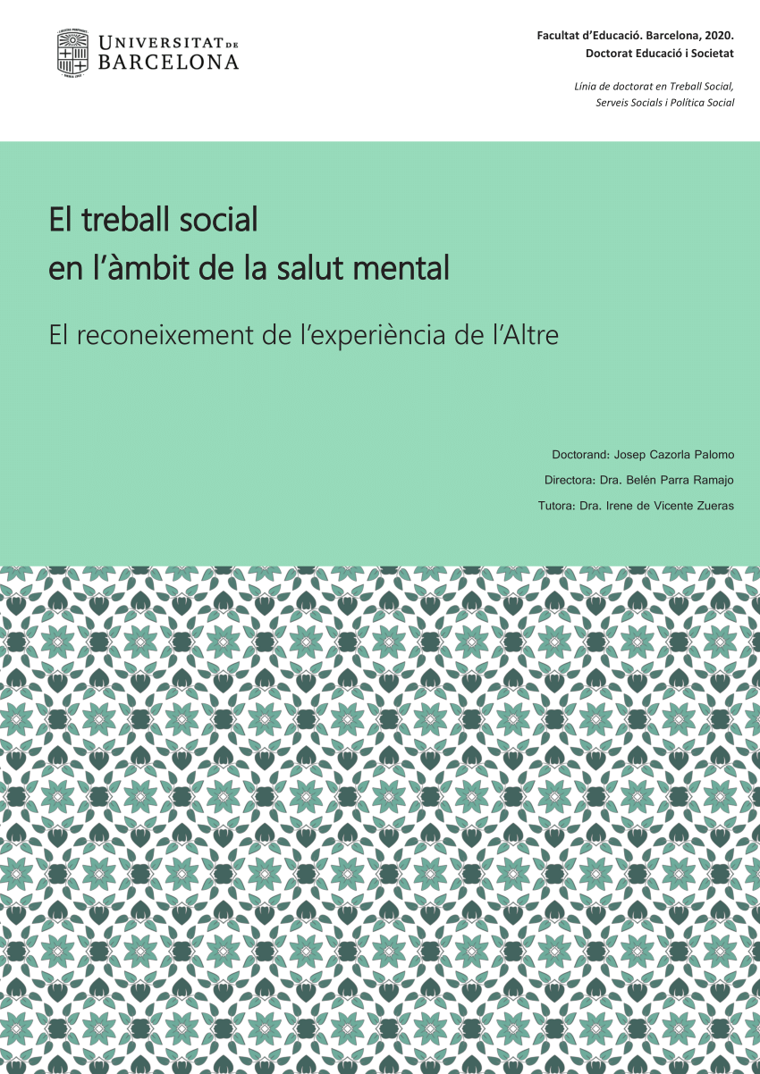 (PDF) El Treball Social en l'àmbit de la salut mental. El reconeixement ...