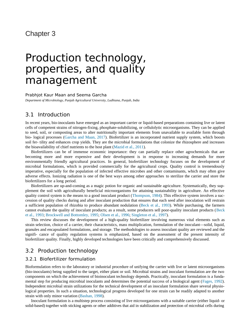 research paper on production technology