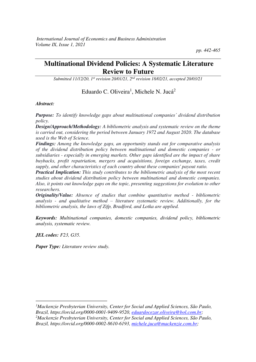 literature review on dividend policy pdf