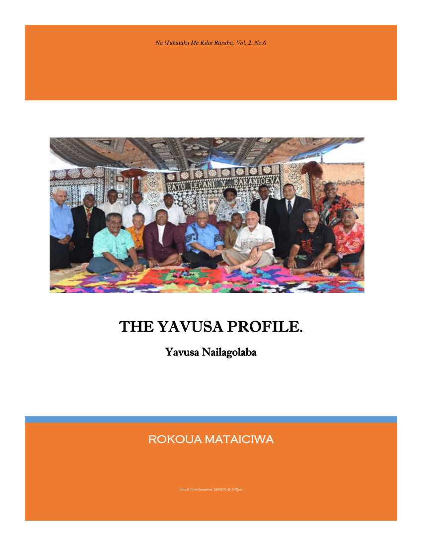 (PDF) THE YAVUSA PROFILE. Yavusa Nailagolaba