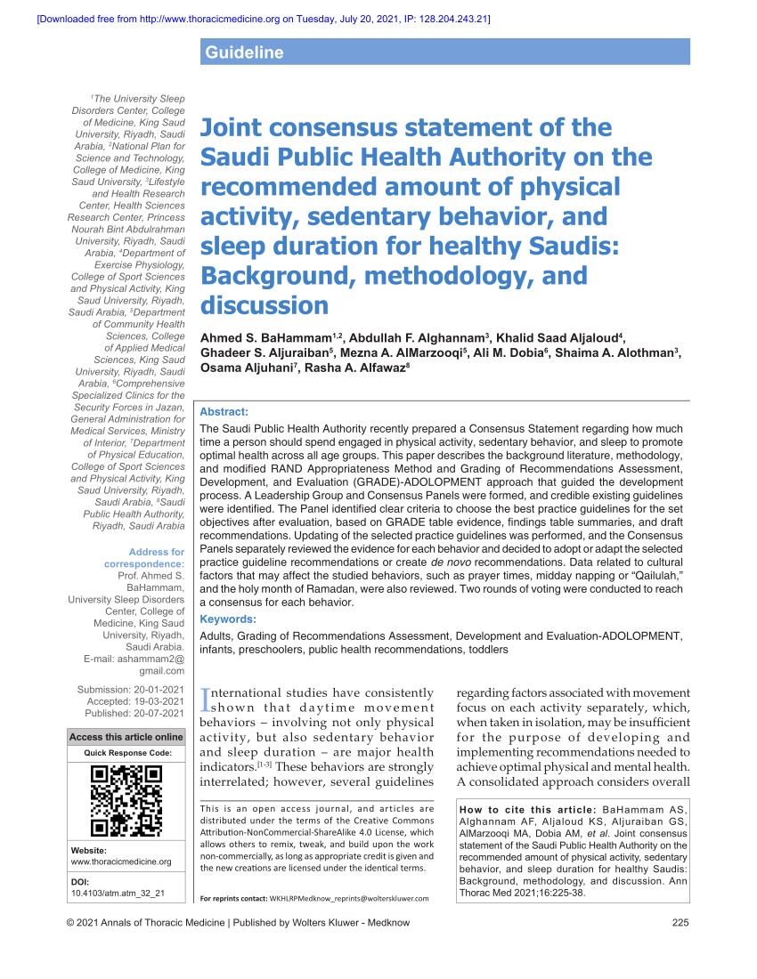 PDF) Impact of Technology Use on Behavior and Sleep Scores in Preschool  Children in Saudi Arabia